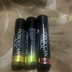 Moroccan Magic Lip Balm Trio - Rose, Lemon Thyme & Eucalyptus. Ultra hydrating